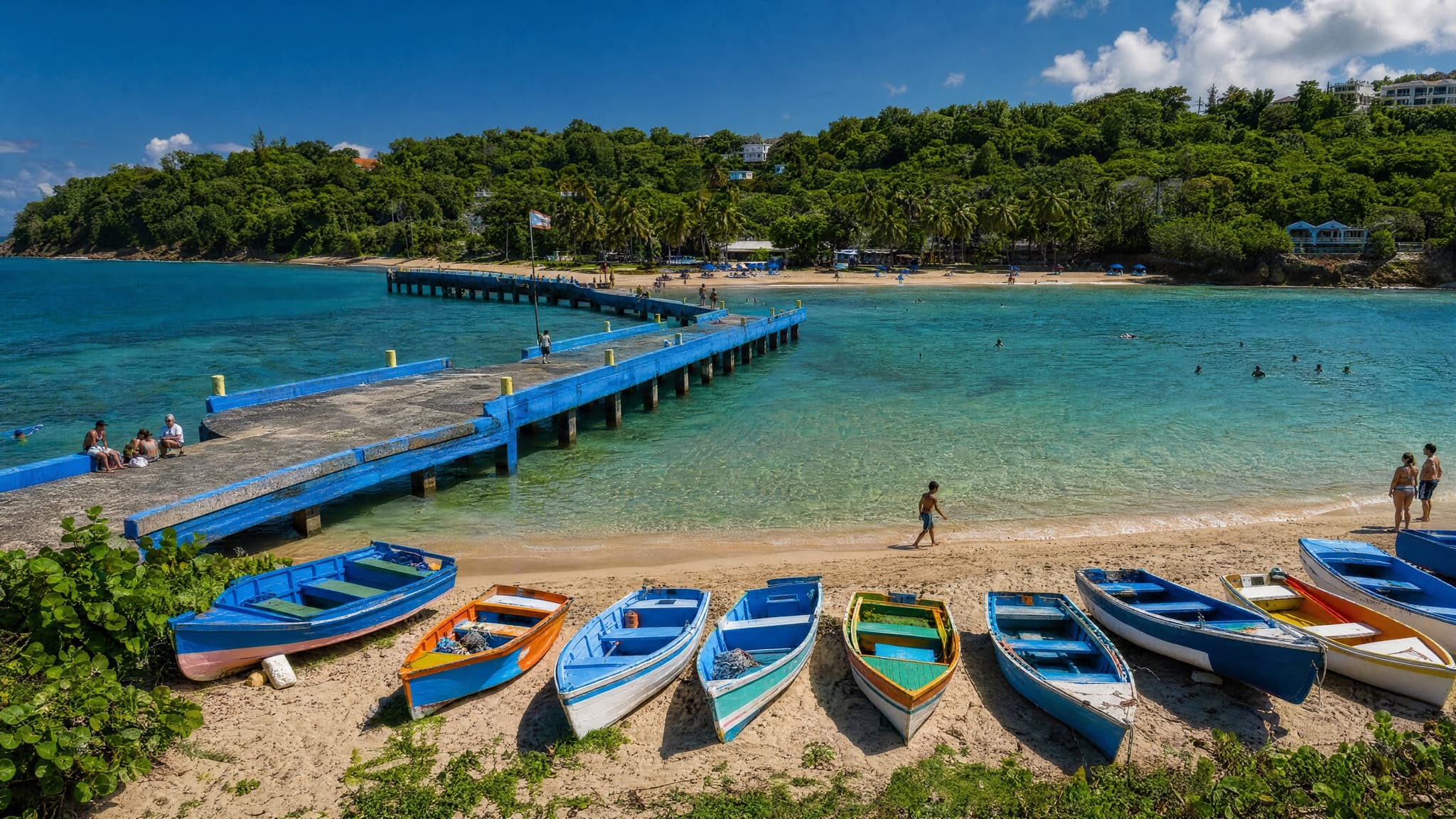 Crash Boat Beach beach in Puerto Rico. colorful local