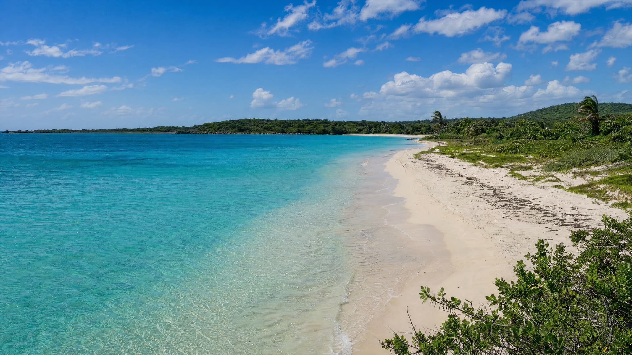 Playa La Chiva (Blue Beach) beach in Puerto Rico. wild, remote
