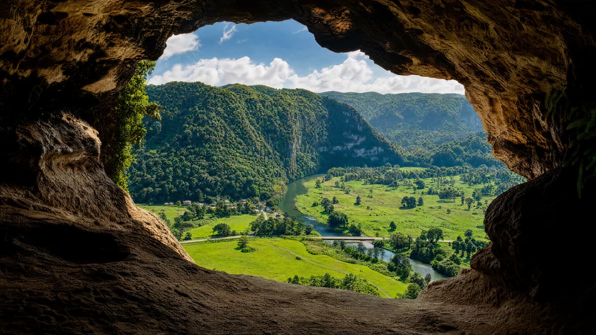 Limestone cliffs and cave country in the Arecibo and Camuy karst region