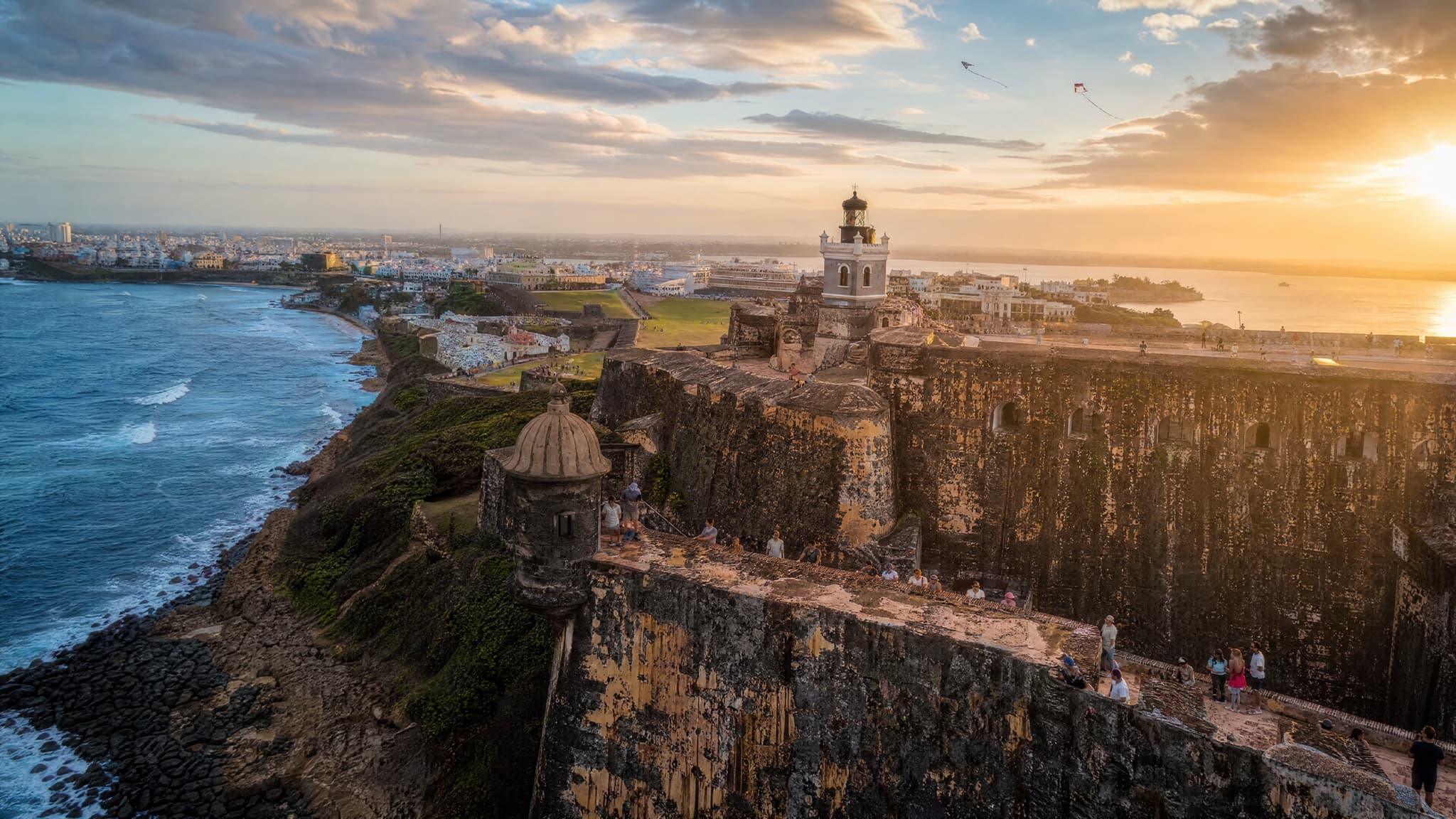 The stone ramparts of Castillo San Felipe del Morro overlooking San Juan Bay