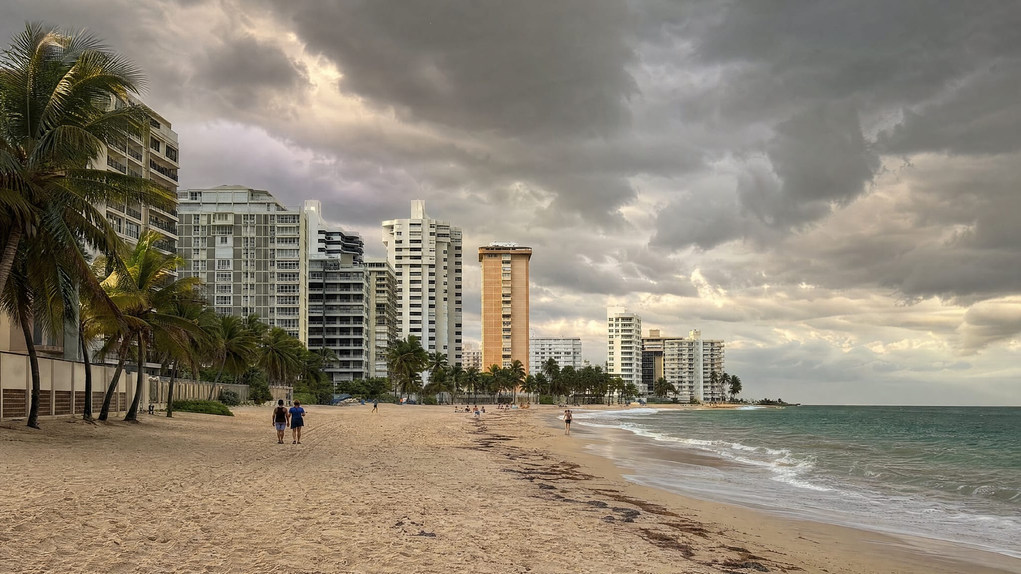 Dramatic storm clouds gathering over the ocean off Puerto Rico